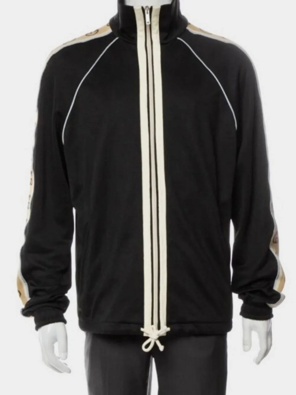 Men’s Gucci GG Ribbon Oversized Technical Jersey Track Jacket.  Size XL.